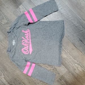 Oshkosh B'Gosh Gray & Hot Pink Sparkly Logo Shirt